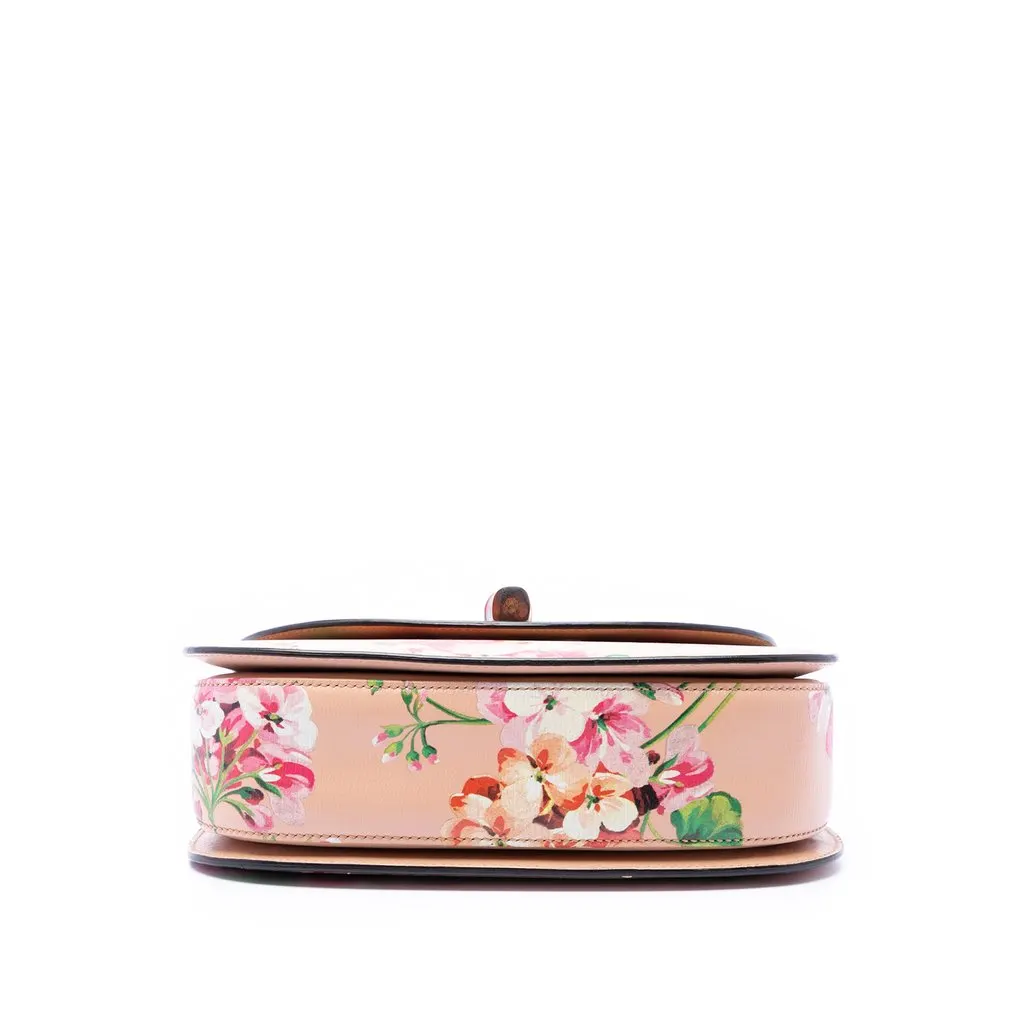 Gucci Medium Calfskin Blooms Bamboo Top Handle Bag Pink Leather Very good - Inside View