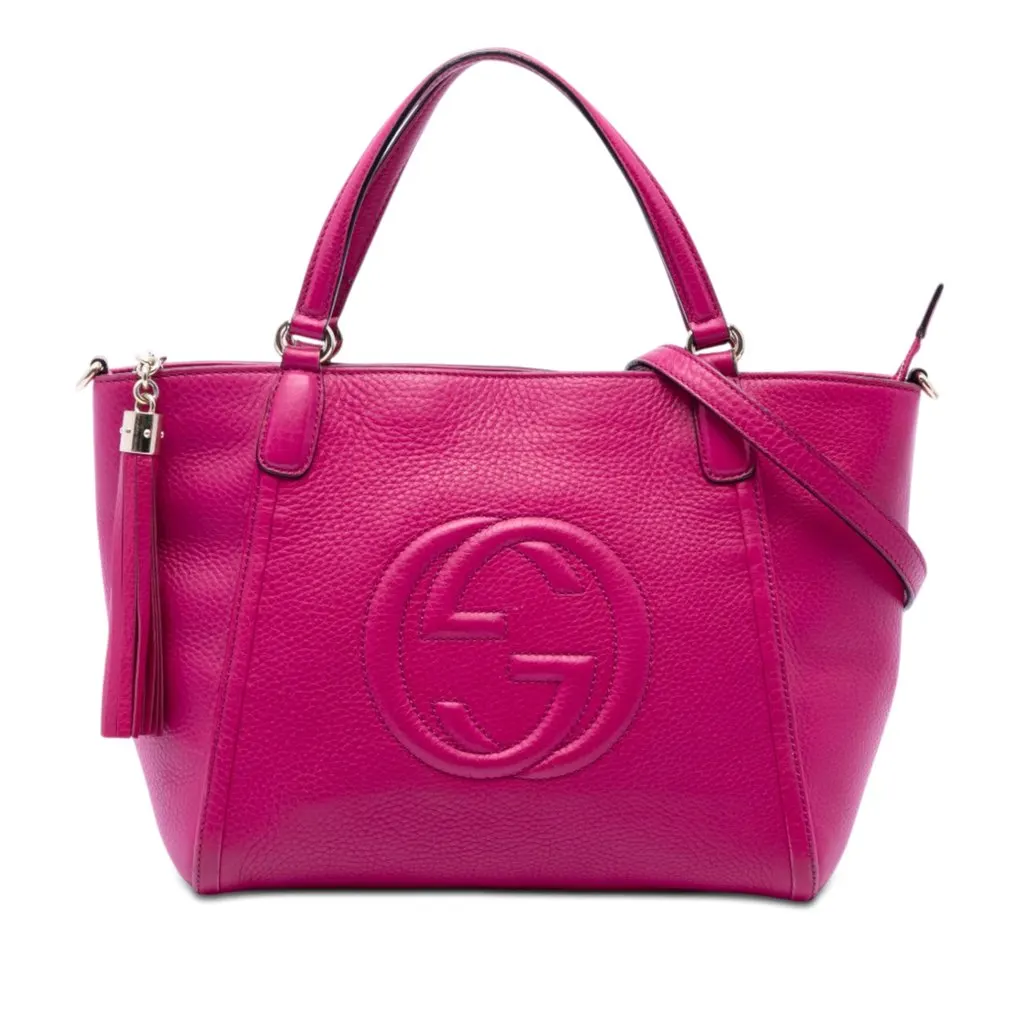 Gucci Small Calfskin Soho Cellarius Satchel Pink Leather Very good - Front View