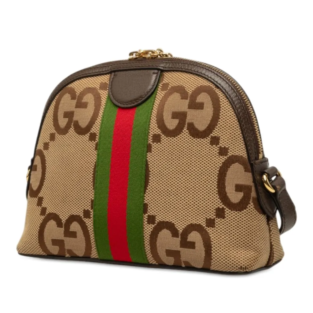 Gucci Small Jumbo GG Canvas Web Ophidia Dome Crossbody Beige Very good - Back View