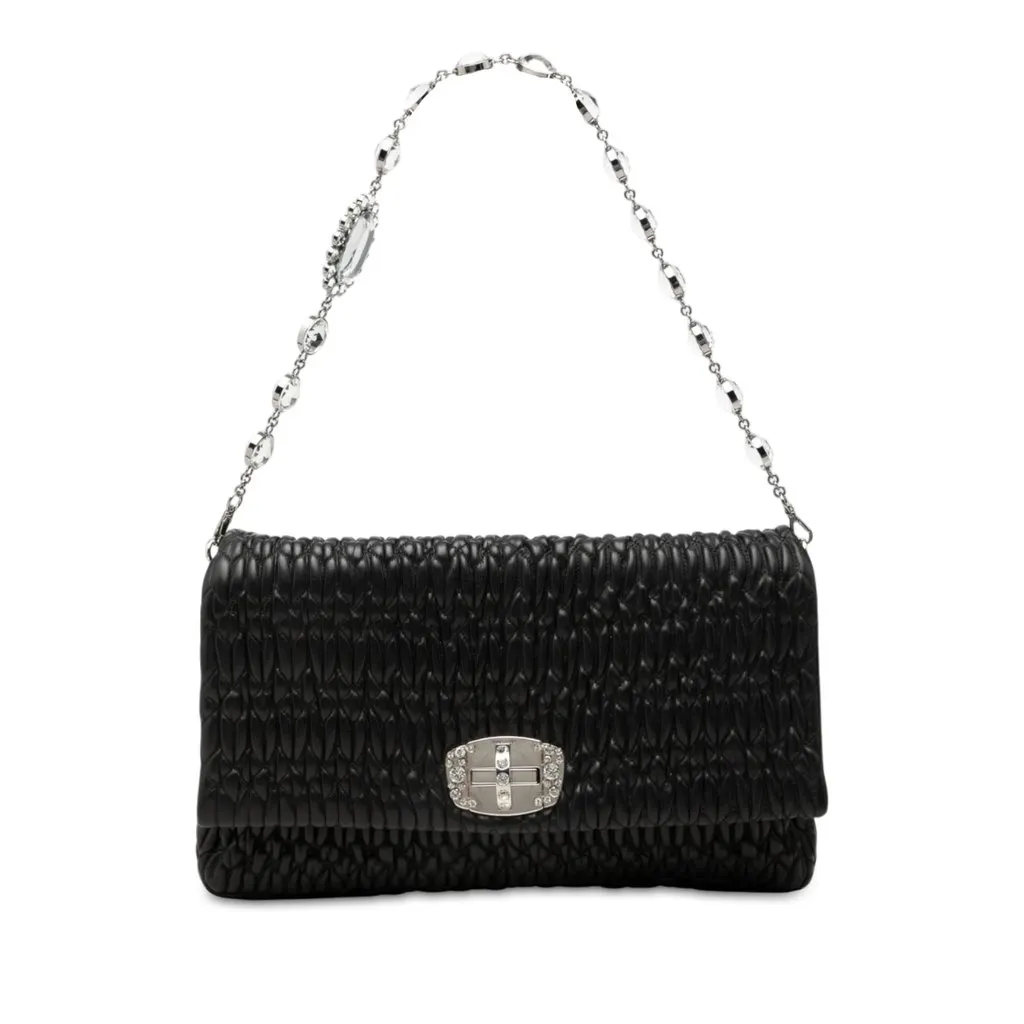 Miu Miu Large Matelasse Nappa Crystal Satchel