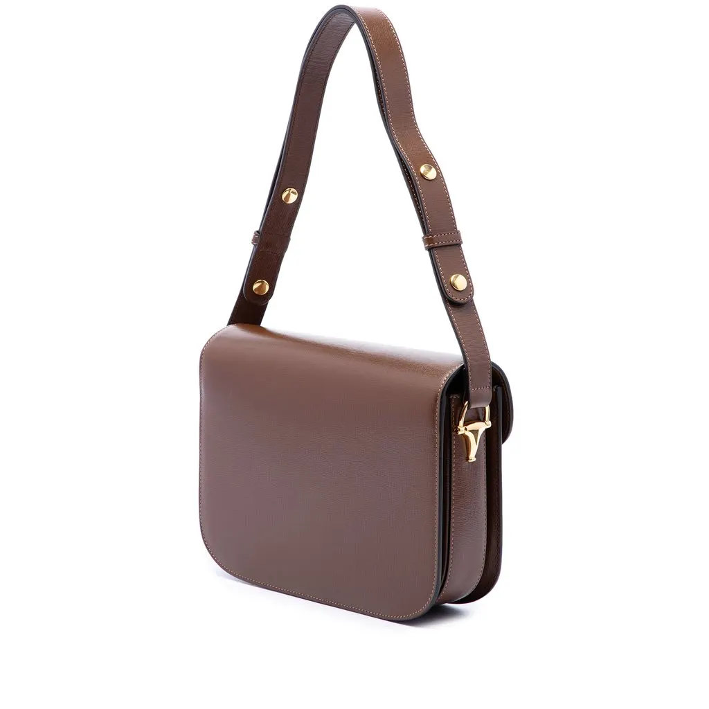 Gucci Medium Leather Horsebit 1955 Shoulder Bag Brown Leather Very good - Back View
