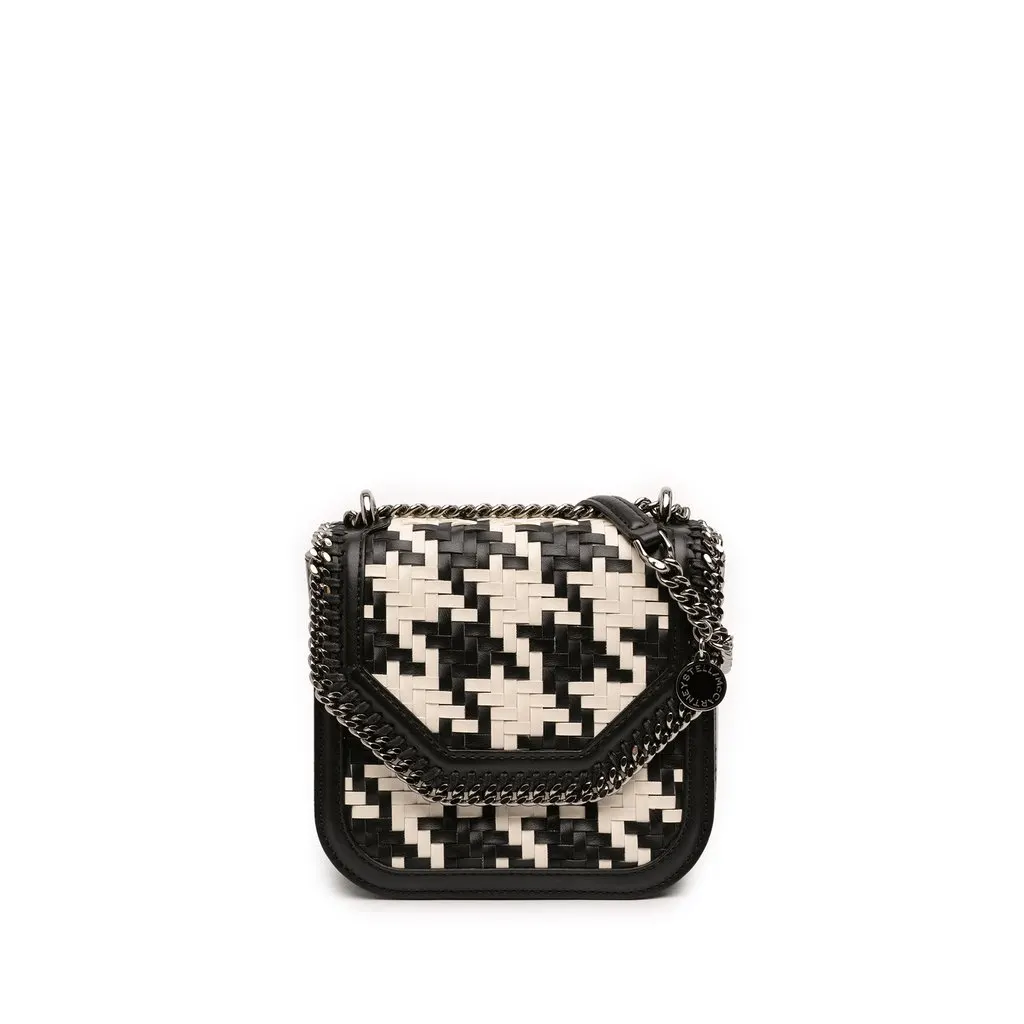 Stella McCartney Woven Falabella Box Crossbody Black Very good - Front View