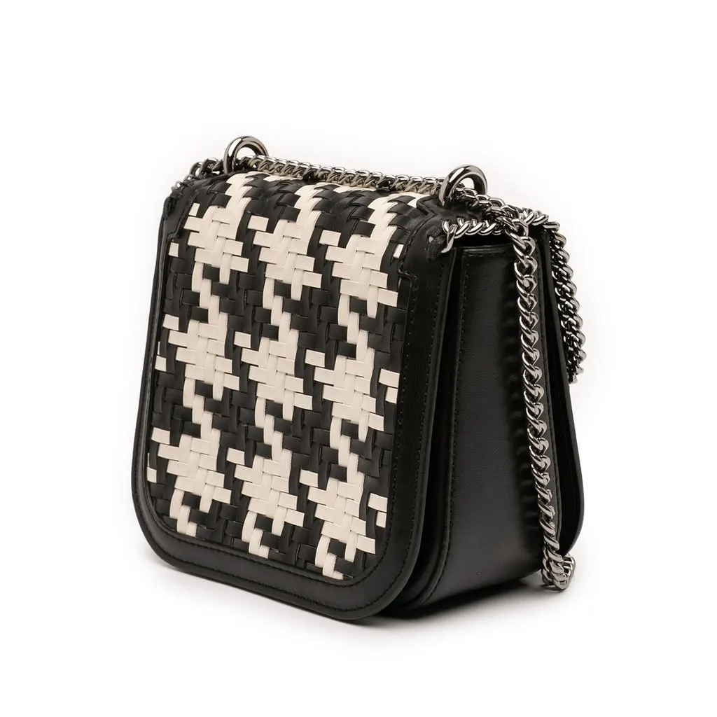 Stella McCartney Woven Falabella Box Crossbody Black Very good - Back View