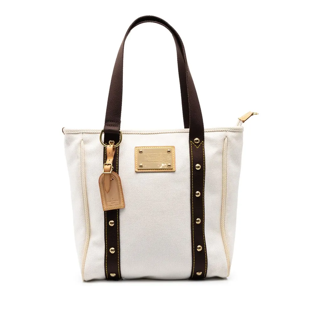 Louis Vuitton Antigua Cabas MM White Canvas Very good - Front View