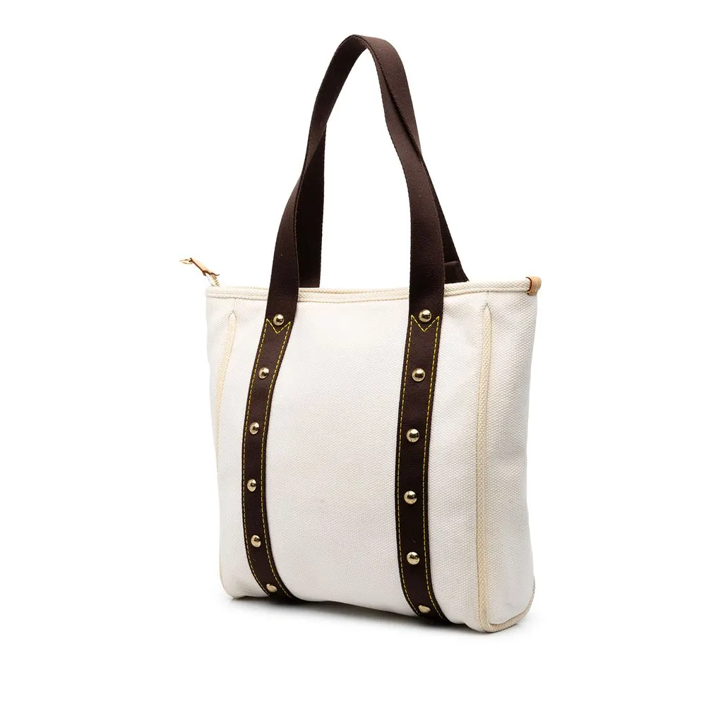 Louis Vuitton Antigua Cabas MM White Canvas Very good - Back View