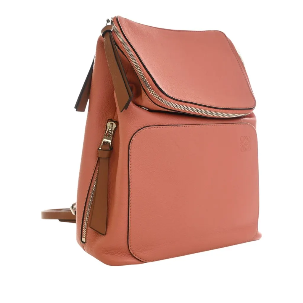 LOEWE Small Leather Goya Backpack Pink Leather Very good - Back View