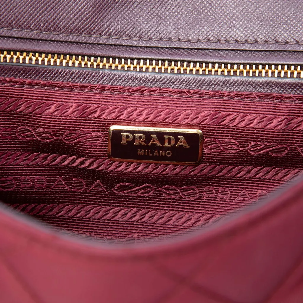 Prada Impuntu Tessuto Chain Crossbody Red Very good - Box View