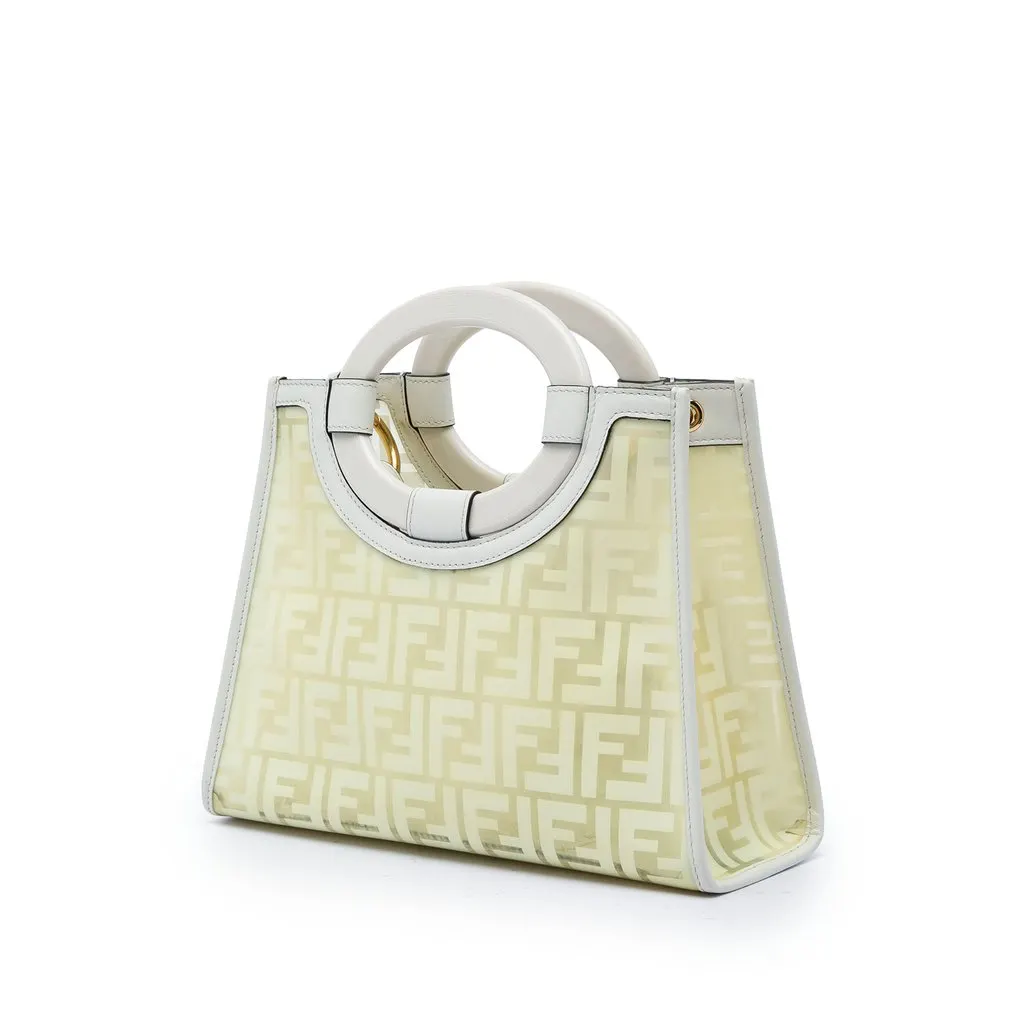 Fendi Zucca PVC Runaway Shopper Satchel White Plastic Very good - Back View