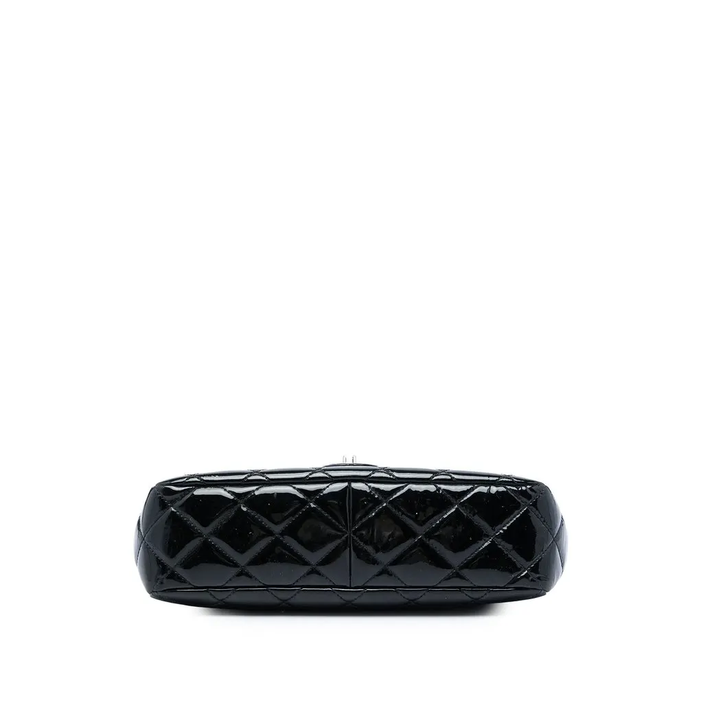 Chanel Medium Patent Coco Shine Flap Black Leather Good - Inside View