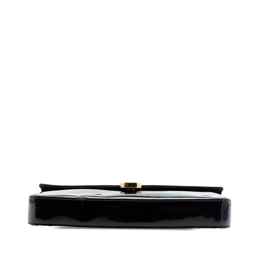 Fendi Patent F Is Fendi Envelope Wallet On Chain Black Leather Very good - Inside View