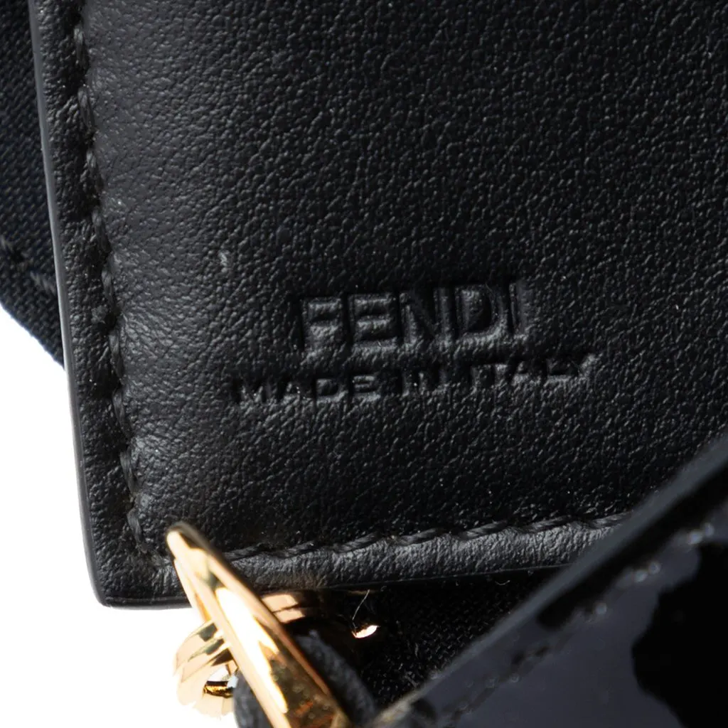 Fendi Patent F Is Fendi Envelope Wallet On Chain Black Leather Very good - Box View