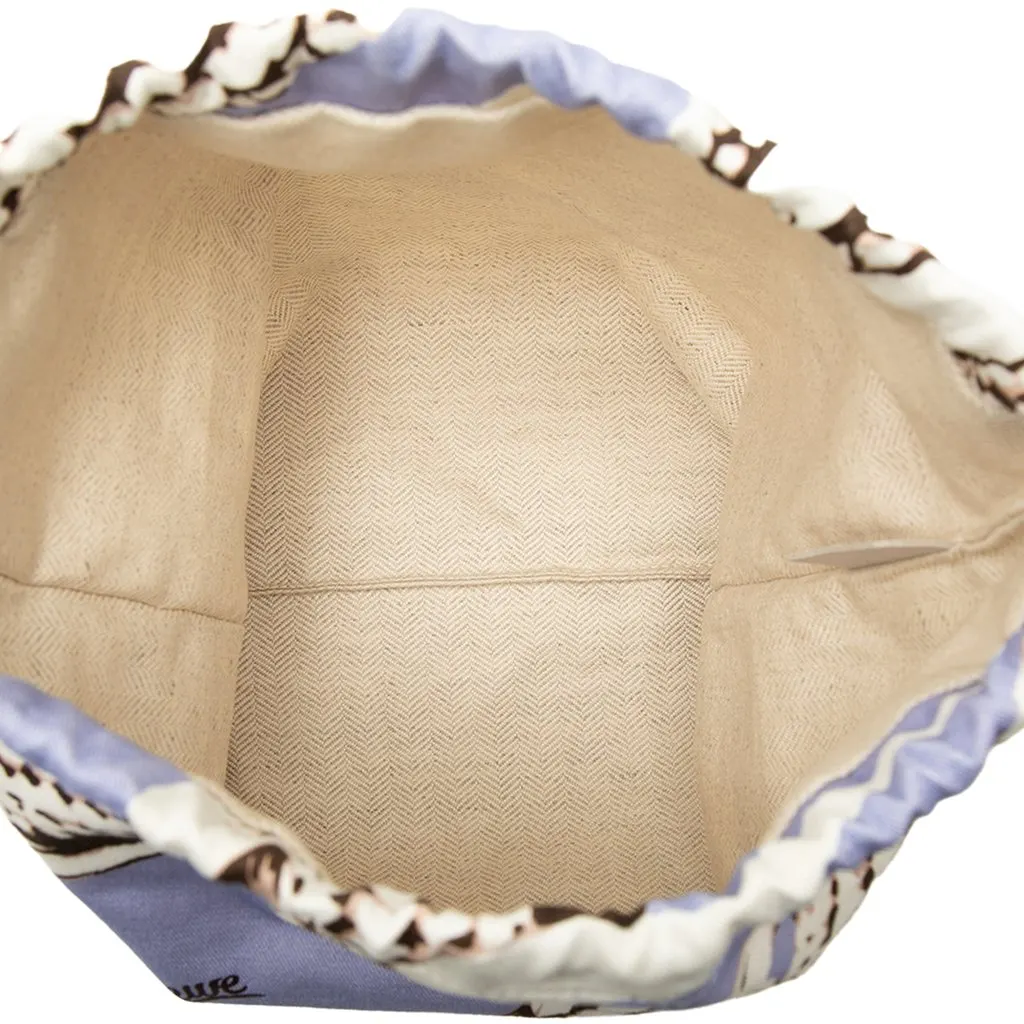 Loewe Paulas Ibiza Canvas Corn Print Drawstring Pouch White Canvas Very good - Model View