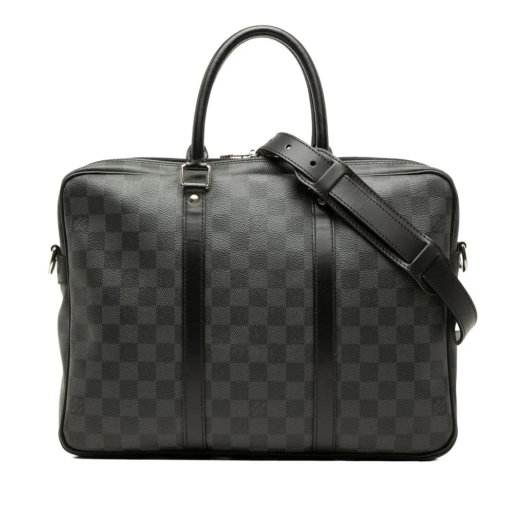 Louis Vuitton Damier Graphite Porte Documents Voyage  PM Black Very good - Front View
