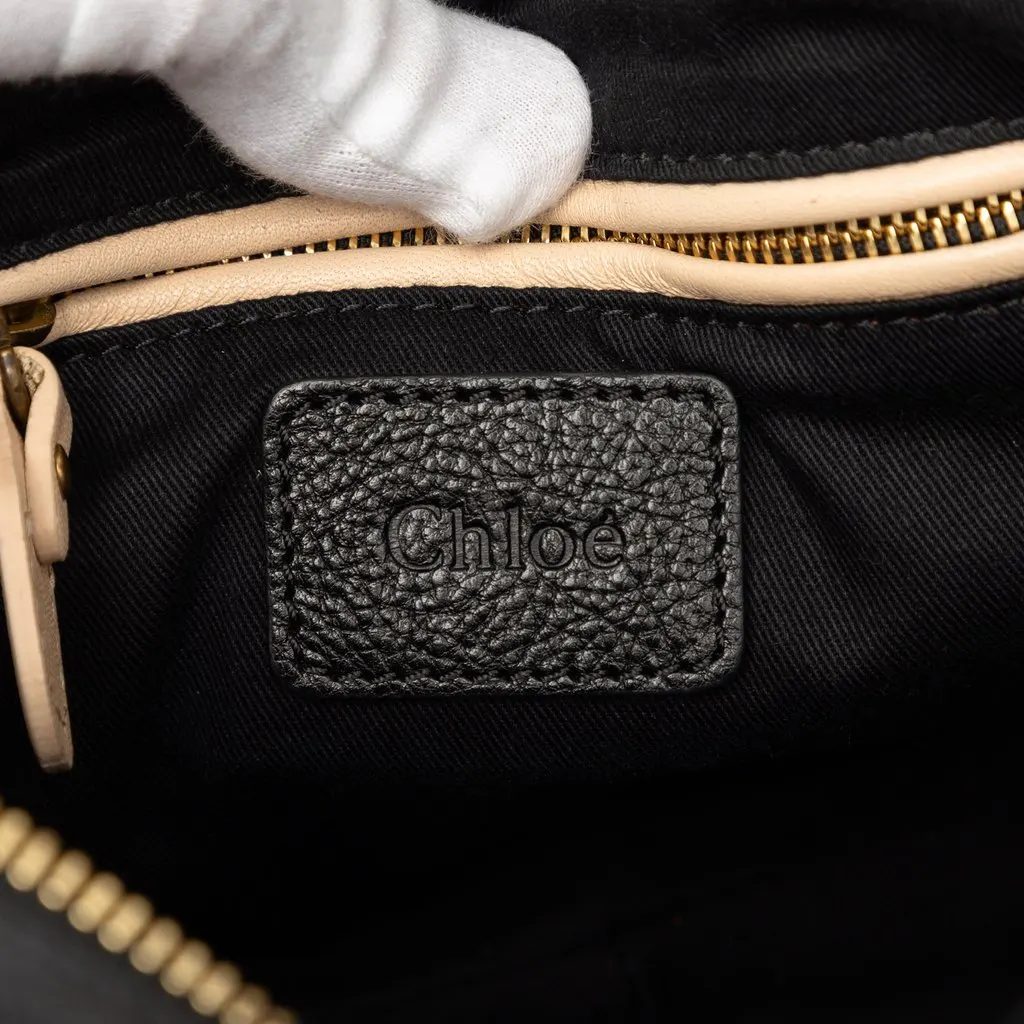 Chloé Small Pebbled Leather Paraty Satchel Black Leather Very good - Box View