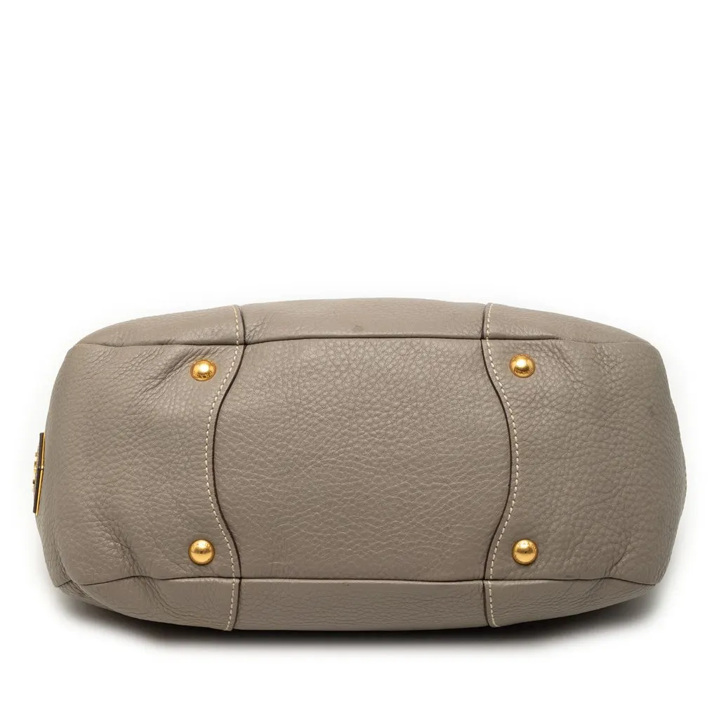 Prada Vitello Daino Shoulder Bag Brown Leather Good - Inside View