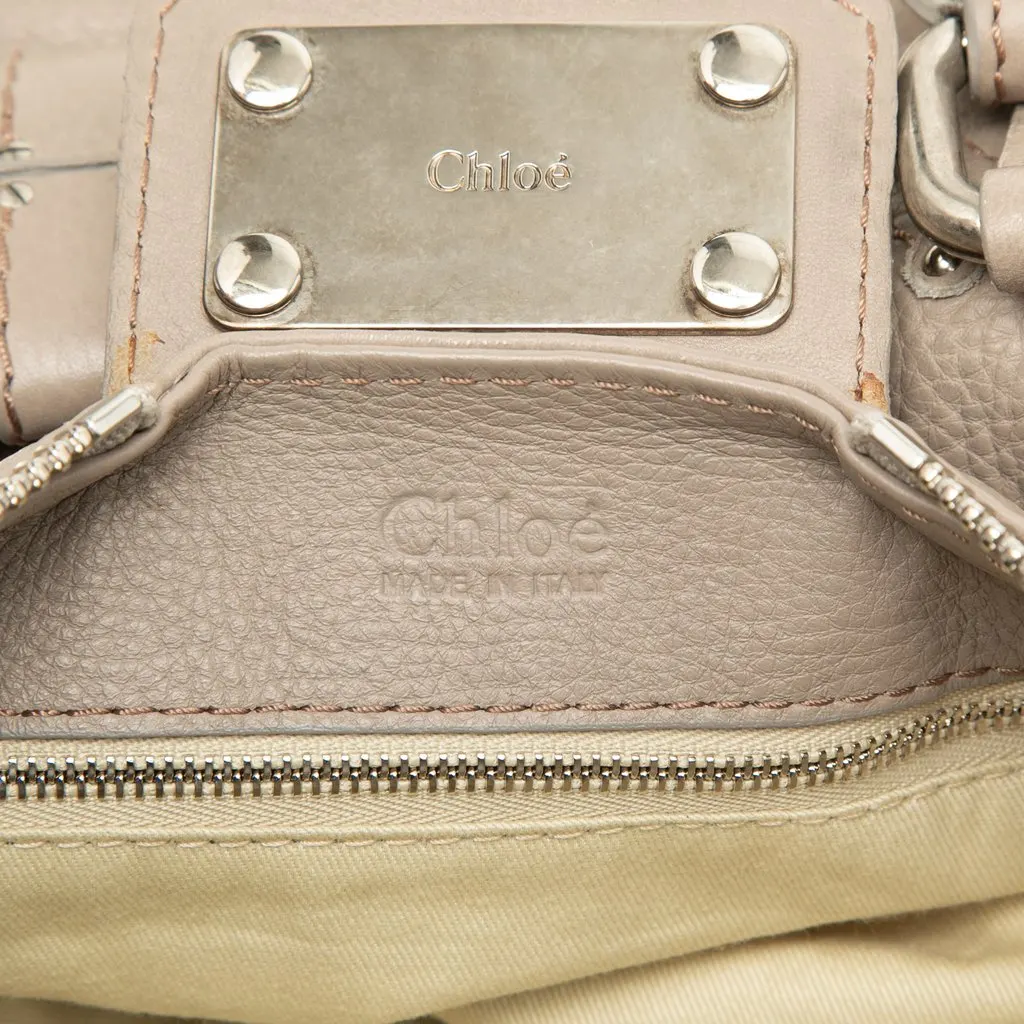 Chloé Leather Paddington Handbag Grey Leather Good - Box View