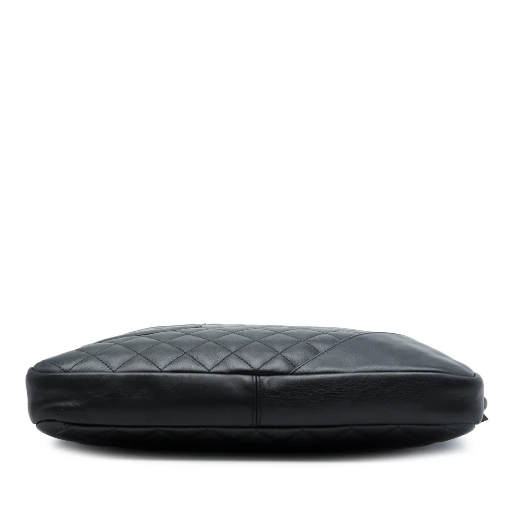 Chanel Large Quilted Lambskin Cambon Ligne Crossbody Black Leather Very good - Inside View
