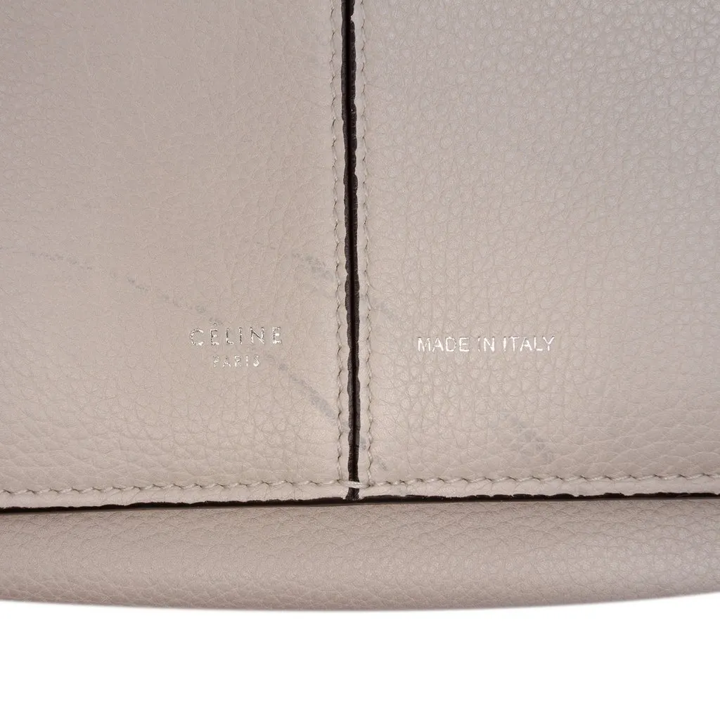 Celine Medium Grained Calfskin Trifold Tote Beige Leather Good - Box View