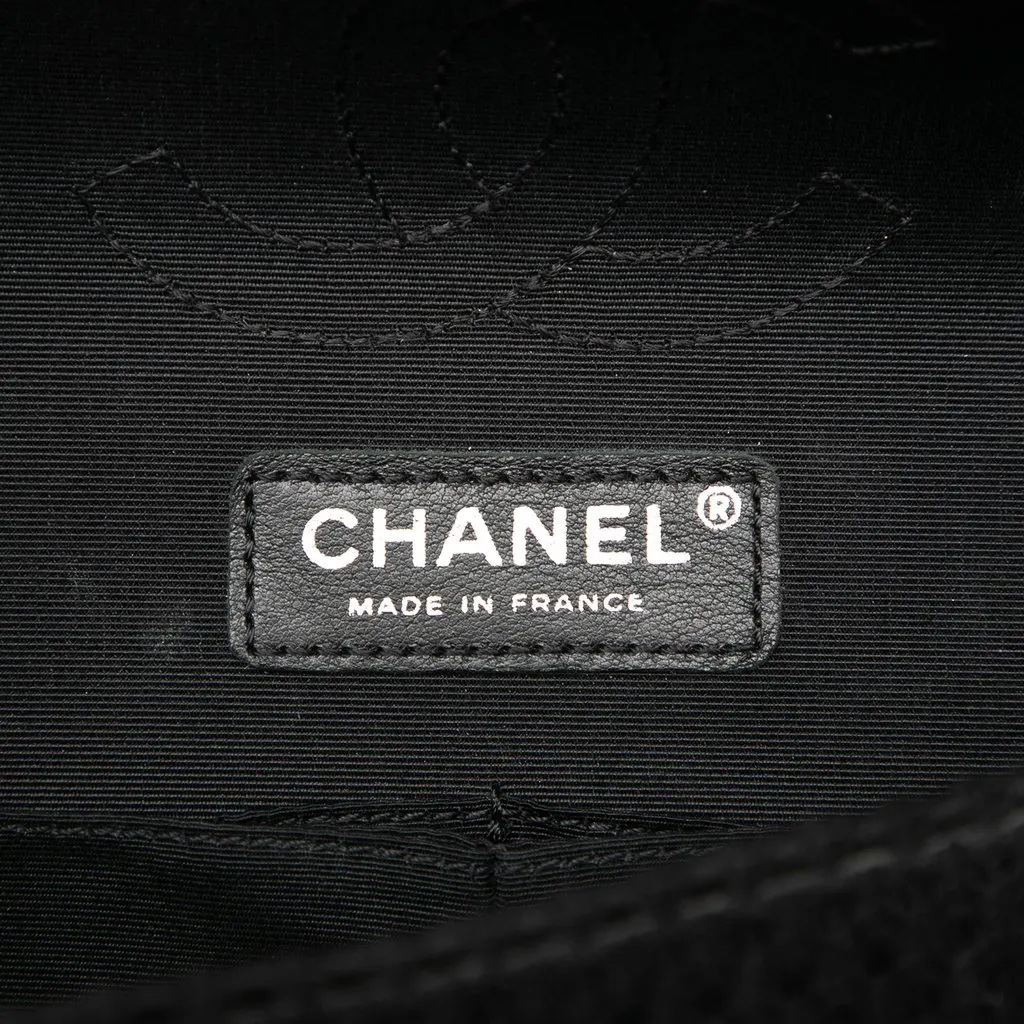 Chanel Paris Shanghai Medium Tweed Strass Embellished Pudong Double Flap Black Tweed Good - Box View