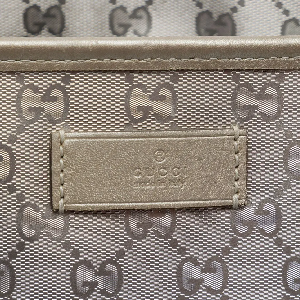 Gucci Large GG Imprime Tote Silver Canvas Good - Box View