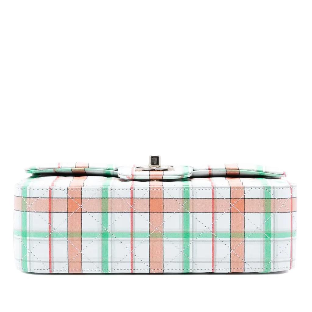 Chanel Mini Rectangular Classic Plaid Printed Calfskin Single Flap White Leather Very good - Inside View