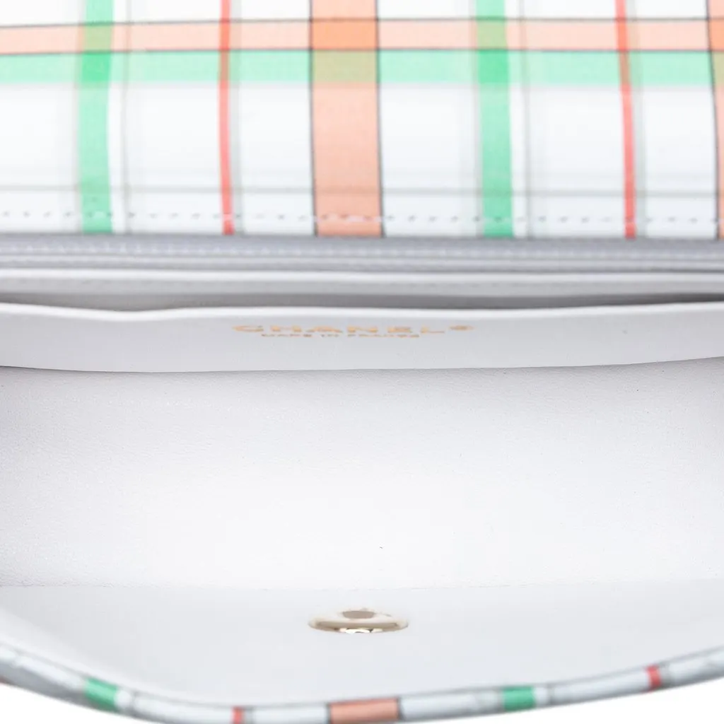 Chanel Mini Rectangular Classic Plaid Printed Calfskin Single Flap White Leather Very good - Model View