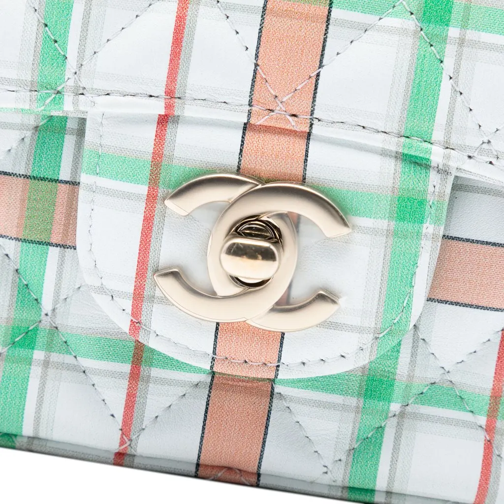 Chanel Mini Rectangular Classic Plaid Printed Calfskin Single Flap White Leather Very good - Box View