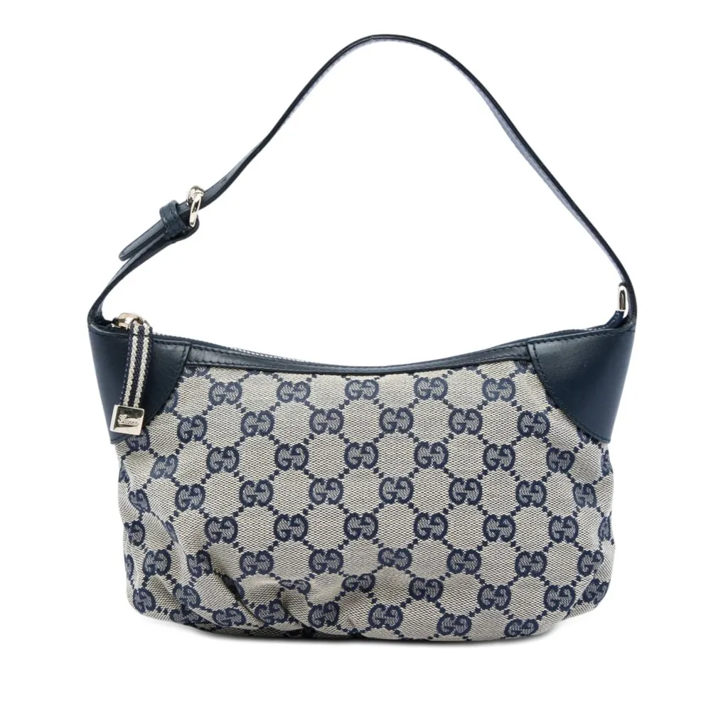 Gucci GG Canvas Web Handbag Beige Very good - Front View