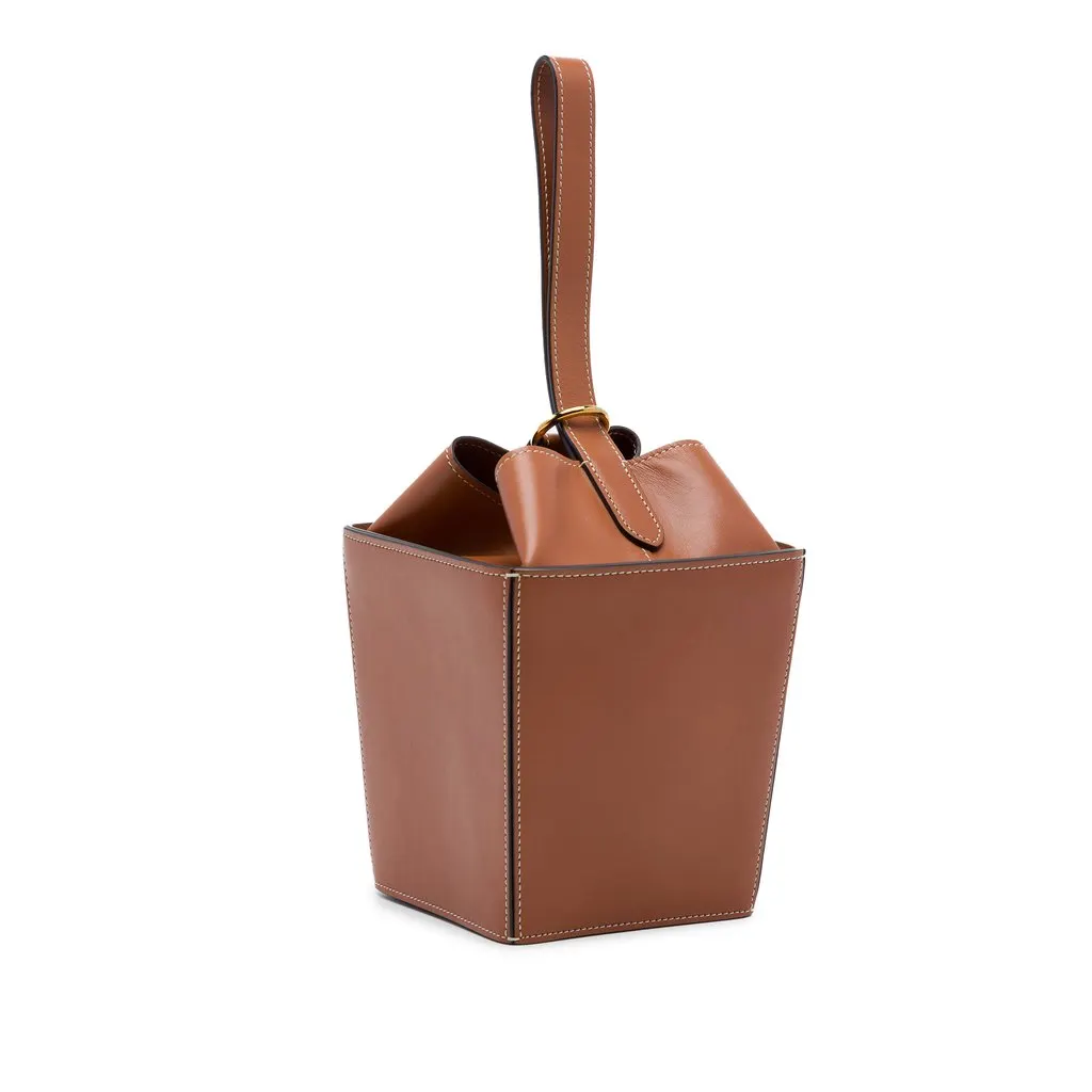 Celine Leather Strap Box Bag Brown Leather Very good - Back View