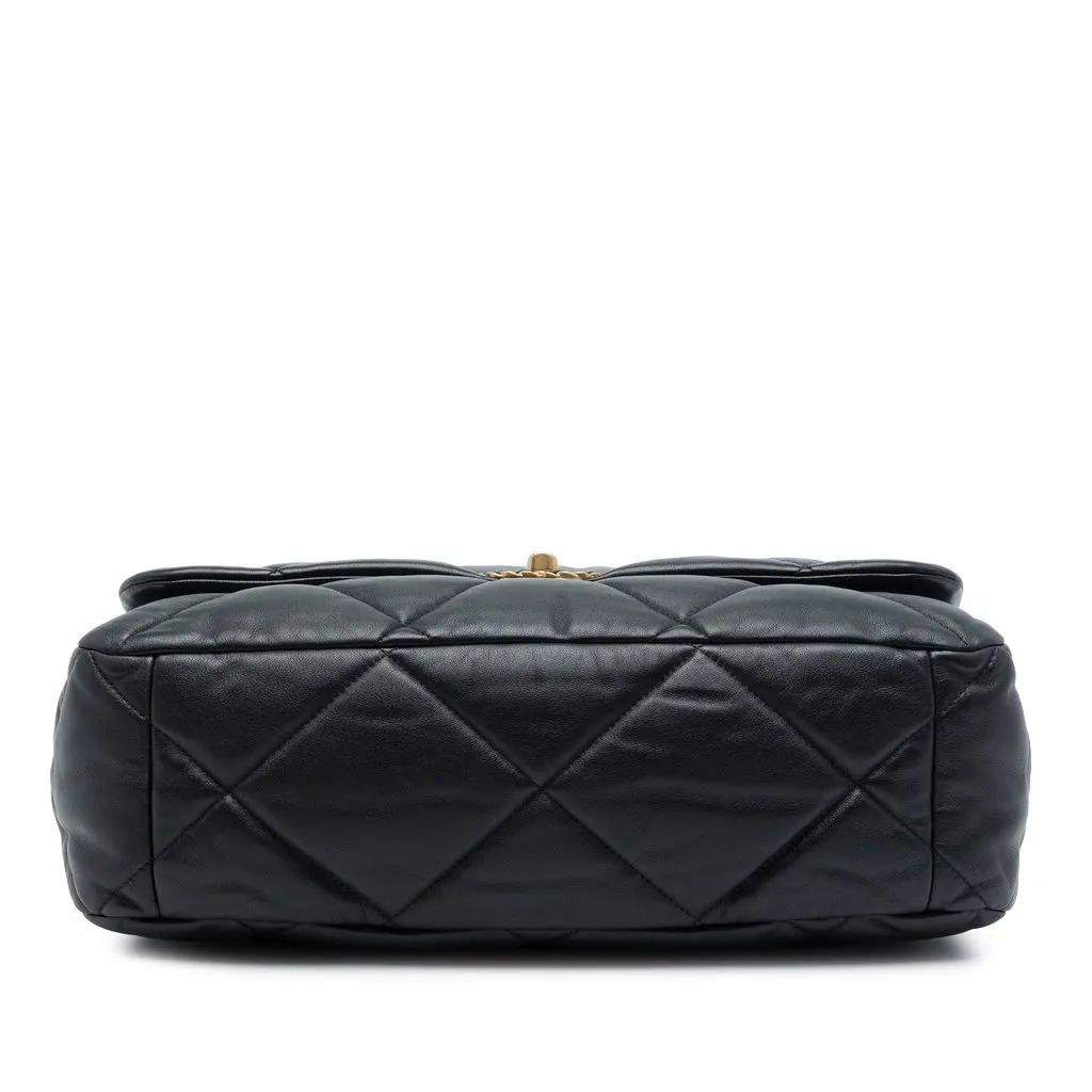 Chanel Maxi Lambskin 19 Flap Black Leather Very good - Inside View
