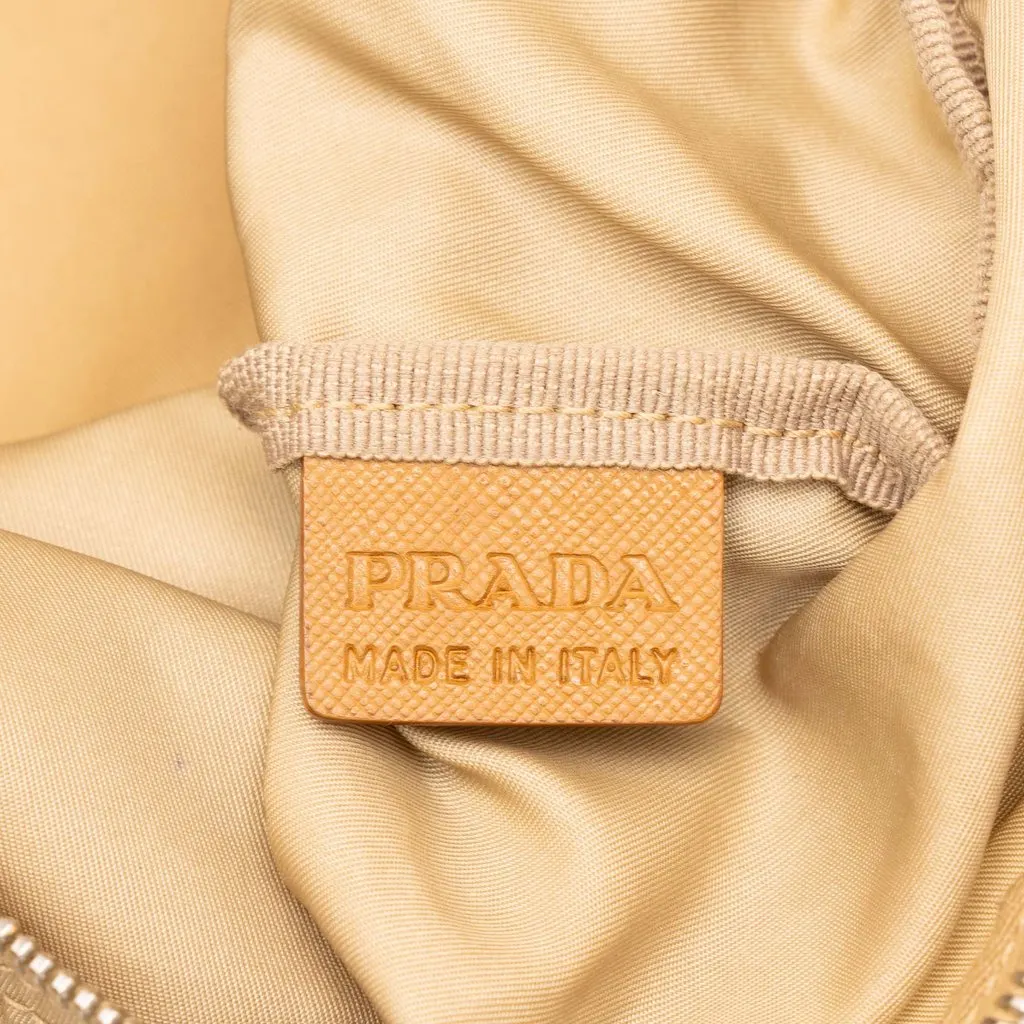 Prada Saffiano Trimmed Tessuto Boston Bag Beige Polyamide Very good - Box View