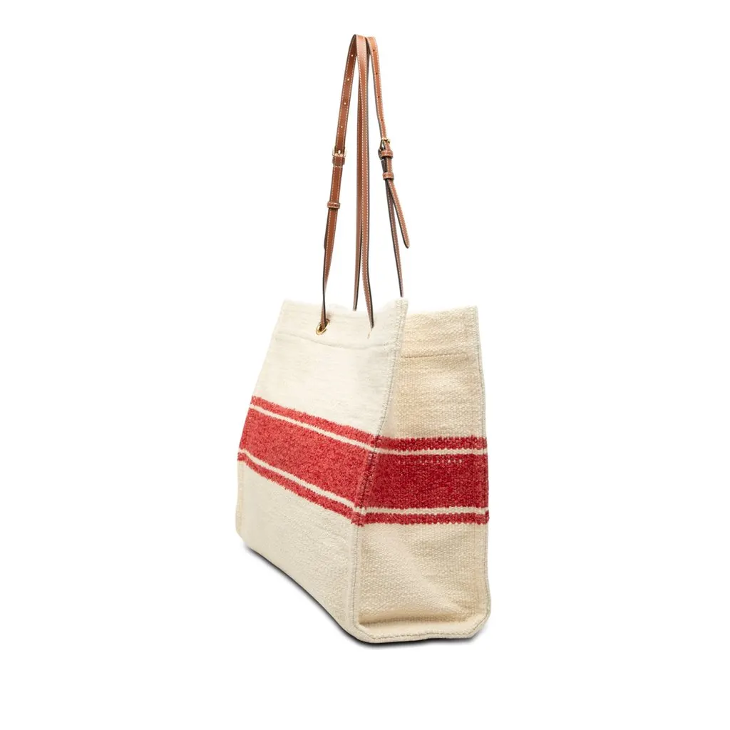Celine Canvas Plein Soleil Square Cabas Tote Beige Very good - Back View