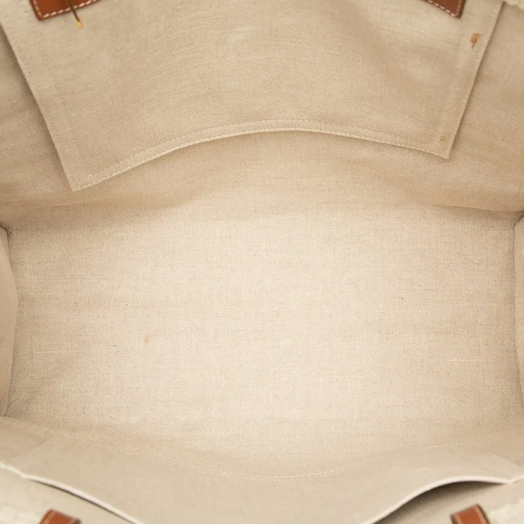 Celine Canvas Plein Soleil Square Cabas Tote Beige Very good - Model View