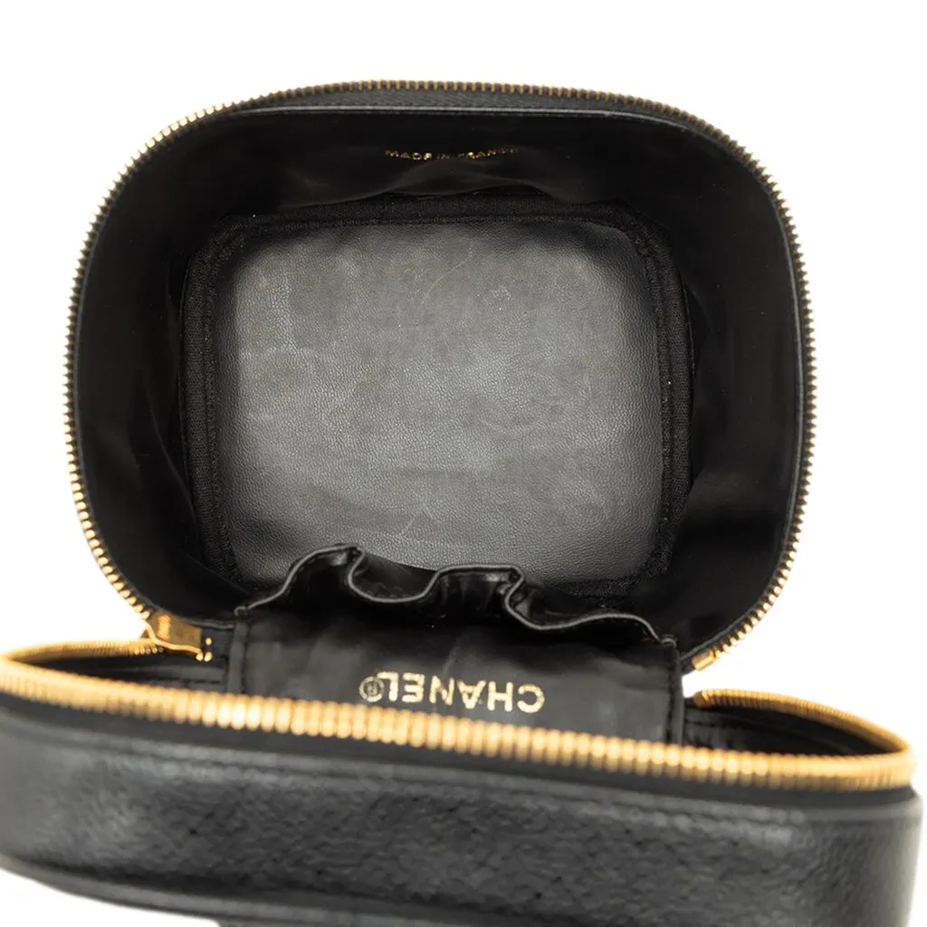 Chanel CC Caviar Vanity Case Black Leather Very good - Model View