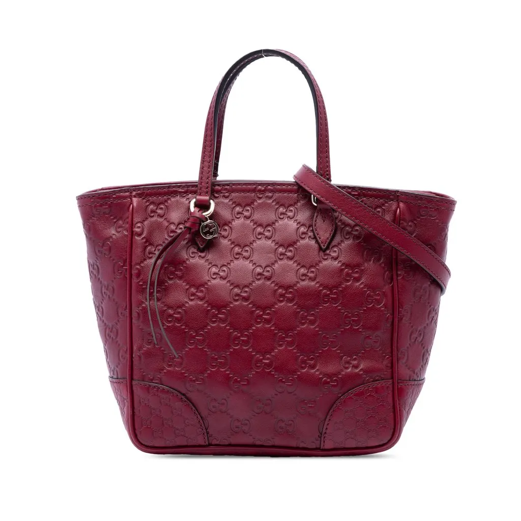 Gucci Small Guccissima Bree Satchel Red Leather Very good - Front View