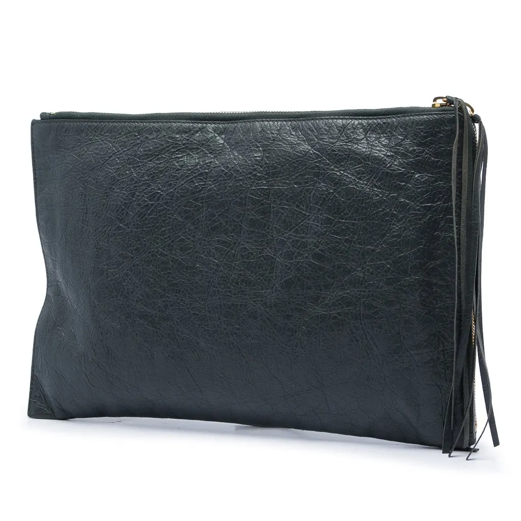 Balenciaga Lambskin Motocross Classic Zip Around Flat Clutch MultiColor Leather Very good - Back View