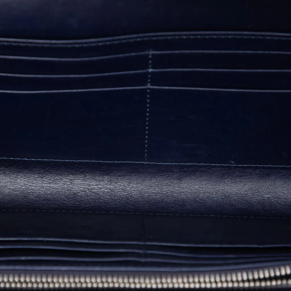 Dior Patent Cannage Lady Dior Wallet On Chain Blue Leather Very good - Model View
