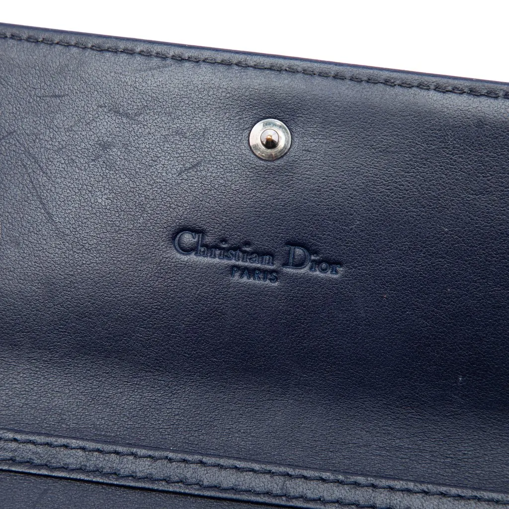 Dior Patent Cannage Lady Dior Wallet On Chain Blue Leather Very good - Box View