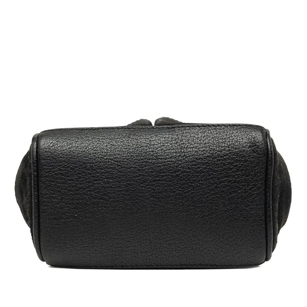 Gucci Mini Suede Bamboo Satchel Black Leather Very good - Inside View