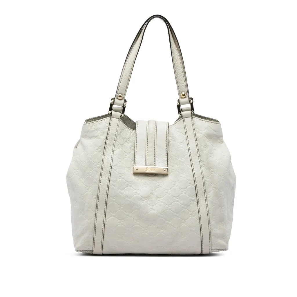Gucci Guccissima New Ladies Tote White Leather Very good - Front View