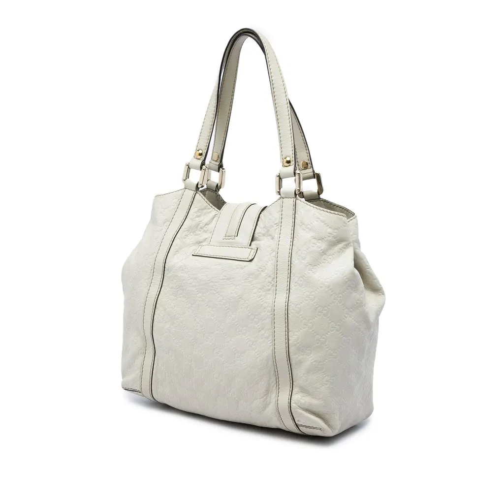 Gucci Guccissima New Ladies Tote White Leather Very good - Back View