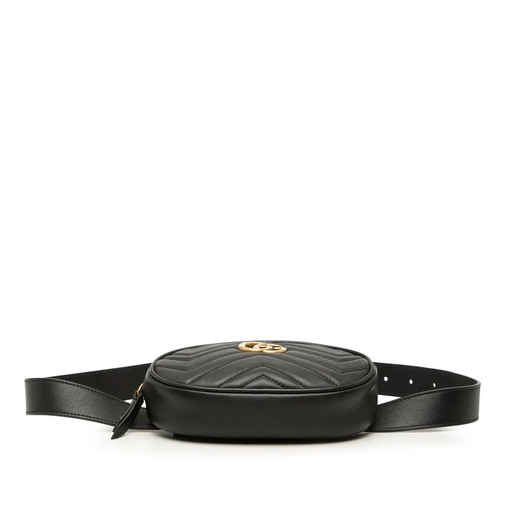 Gucci GG Marmont Matelasse Calfskin Belt Bag Black Leather Very good - Inside View