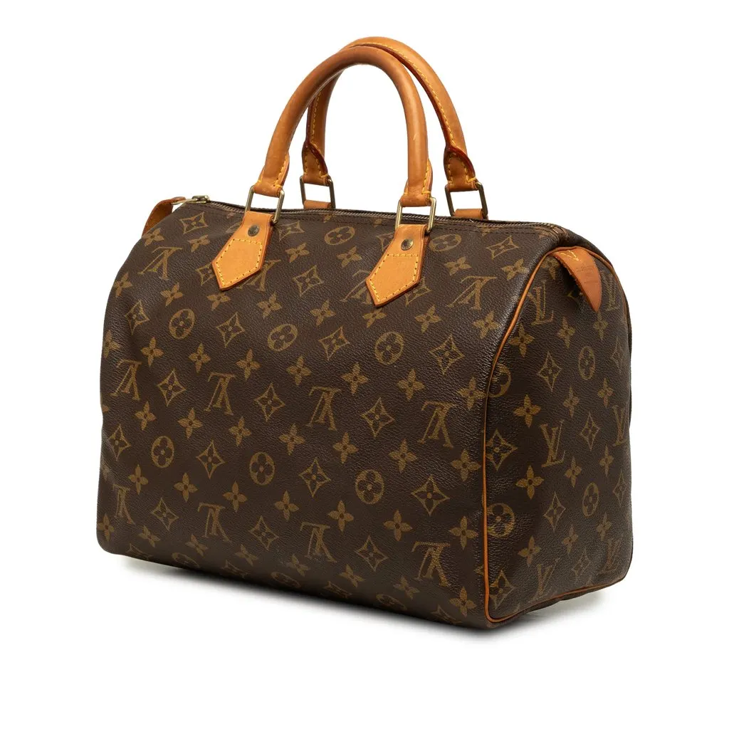 Louis Vuitton Monogram Speedy 30 Brown Canvas Good - Back View