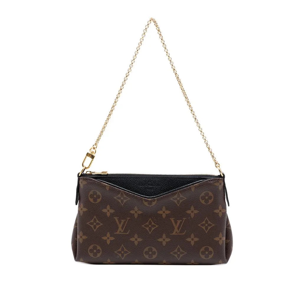Louis Vuitton Monogram Pallas Clutch Brown Very good - Front View