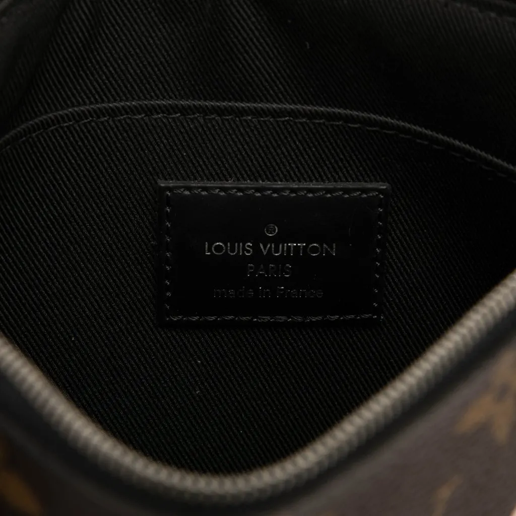 Louis Vuitton Monogram Stripes Pochette Plate PM Brown Canvas Very good - Box View