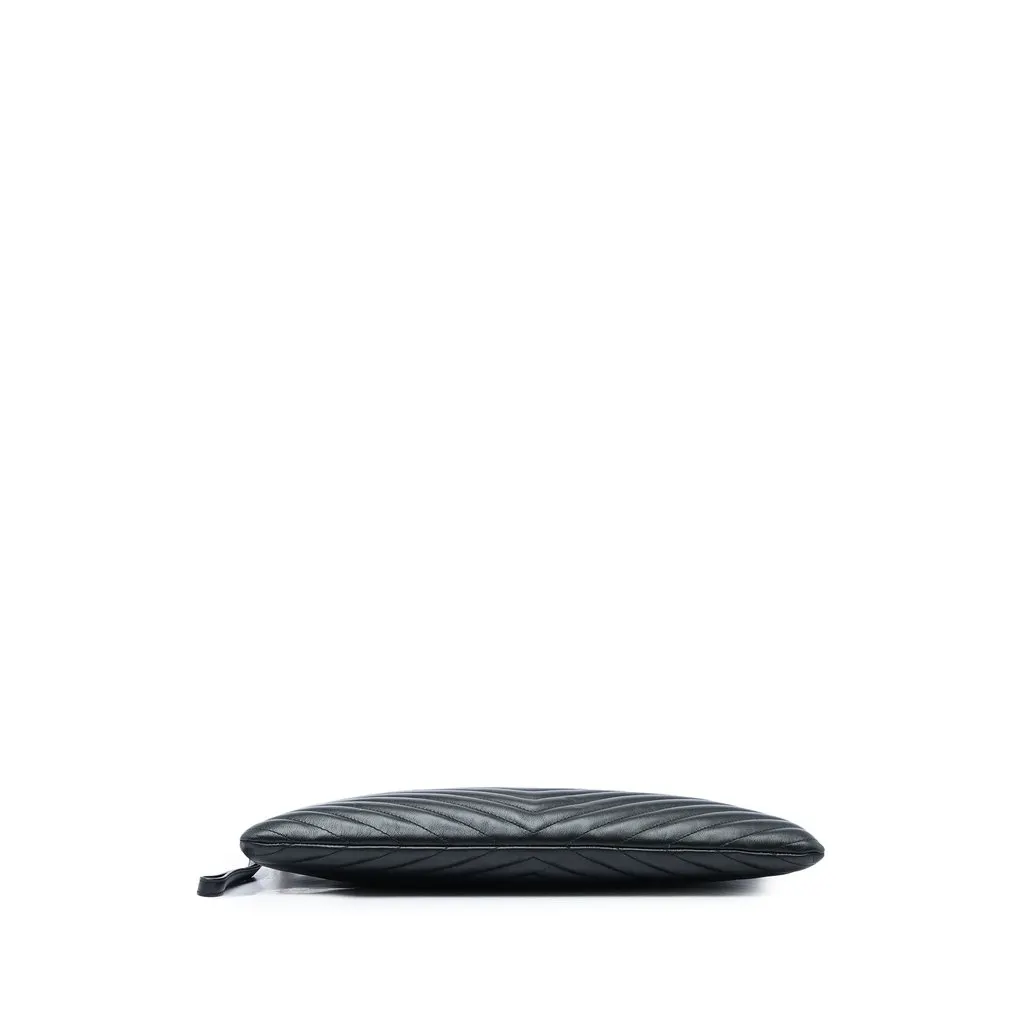 Saint Laurent Chevron Calfskin Cassandre Document Holder Black Leather Very good - Inside View