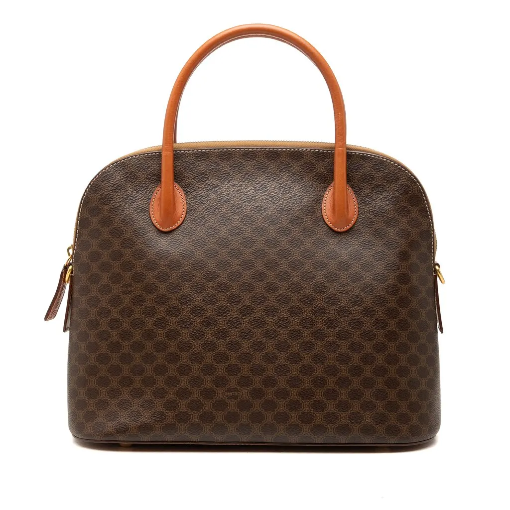 Celine Macadam Coated Canvas Dome Handbag Brown Canvas Very good - Front View