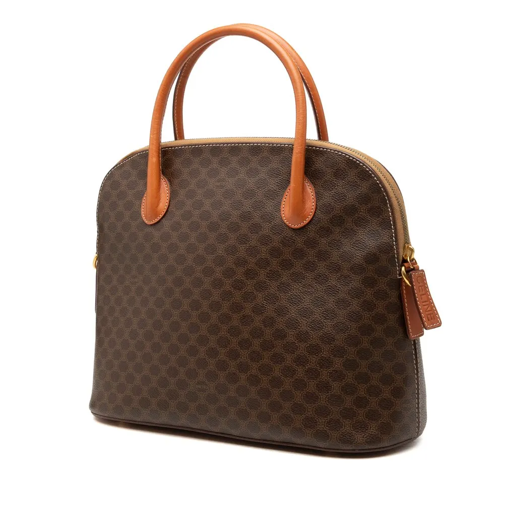 Celine Macadam Coated Canvas Dome Handbag Brown Canvas Very good - Back View