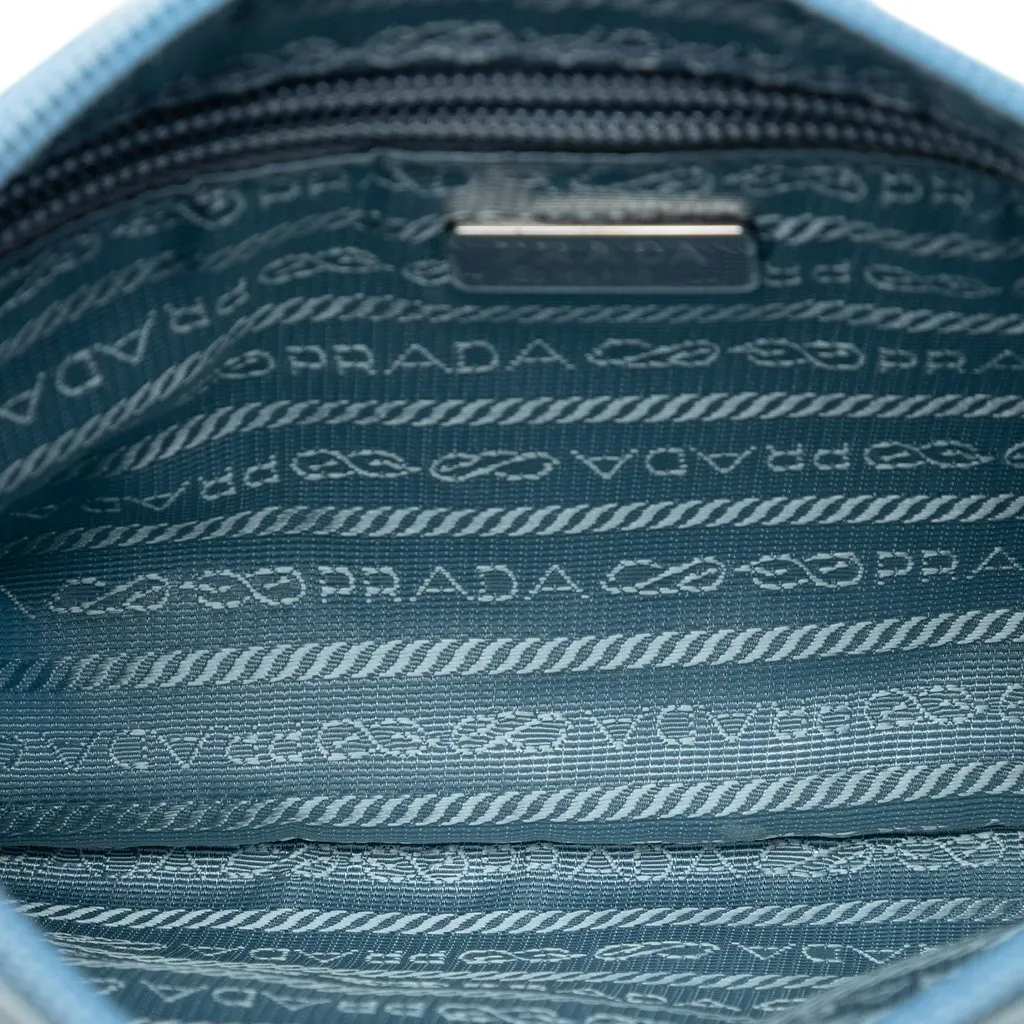 Prada Tessuto Pochette Blue Very good - Model View