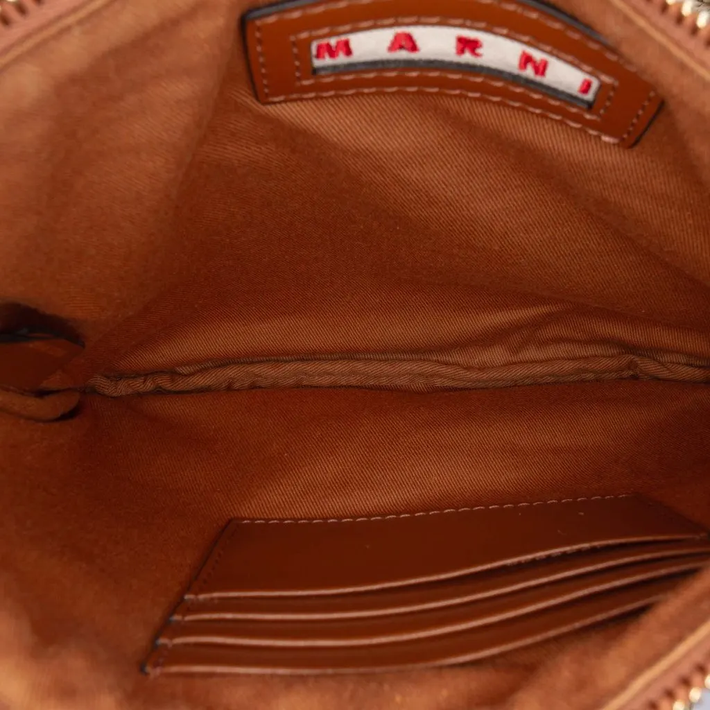 Marni Raffia Logo Crossbody Brown Very good - Model View